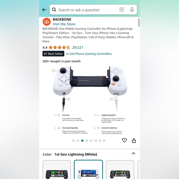 Play Station Backbone Mobile Gaming Controller - Picture 4 of 6